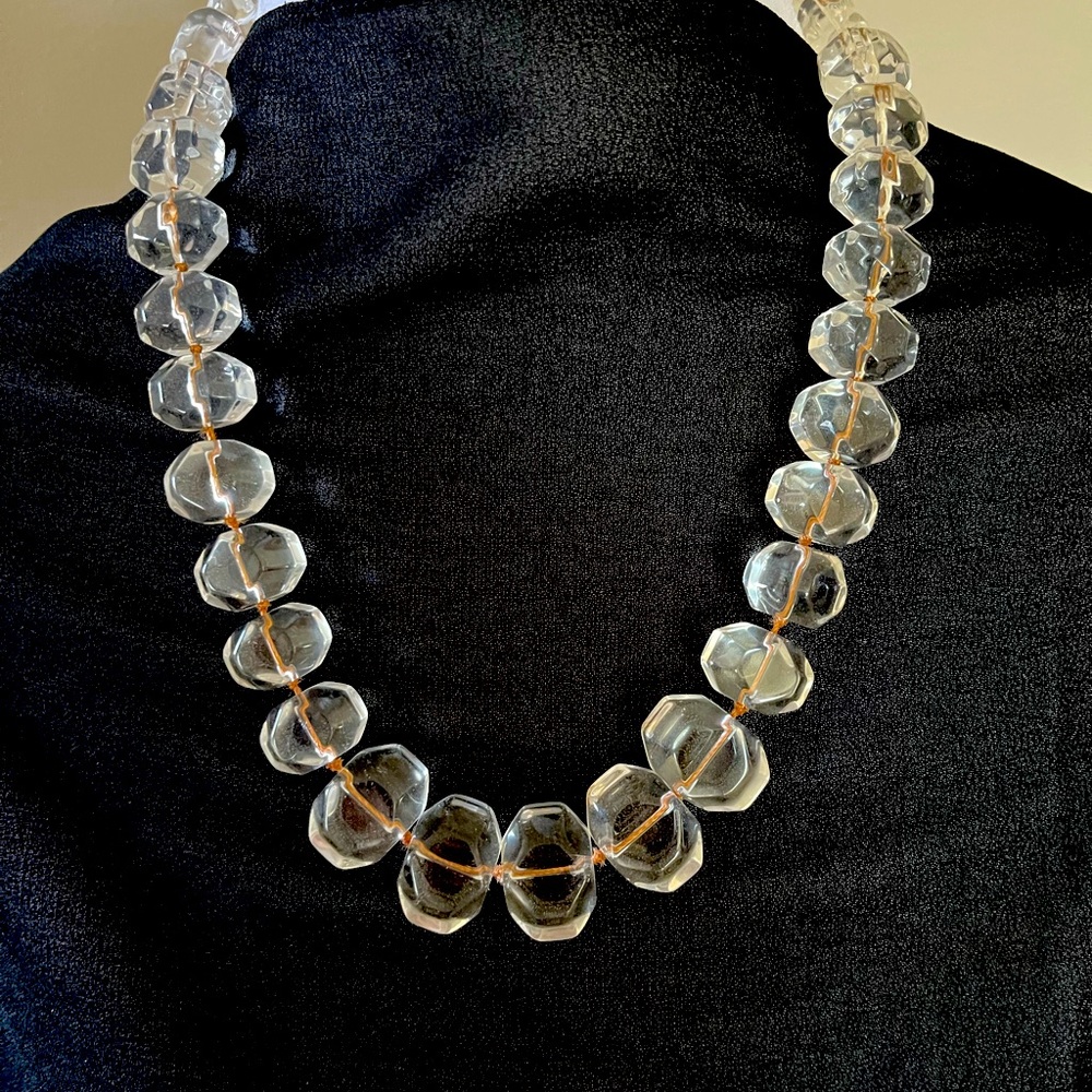 Talbot’s Clear Glass Statement Necklace